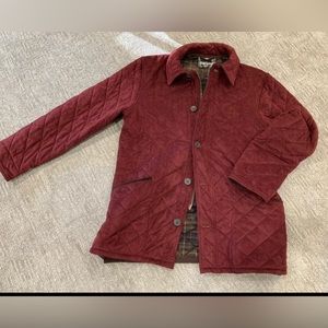Barbour Quilted Velvet Button Up Chore/ Barn Coat